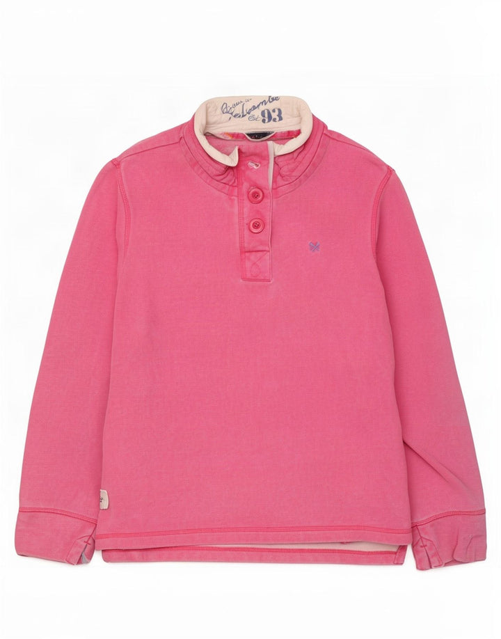 Crew Clothing Damska bluza z dekoltem w serek, UK 12, średnia różowa bawełna
