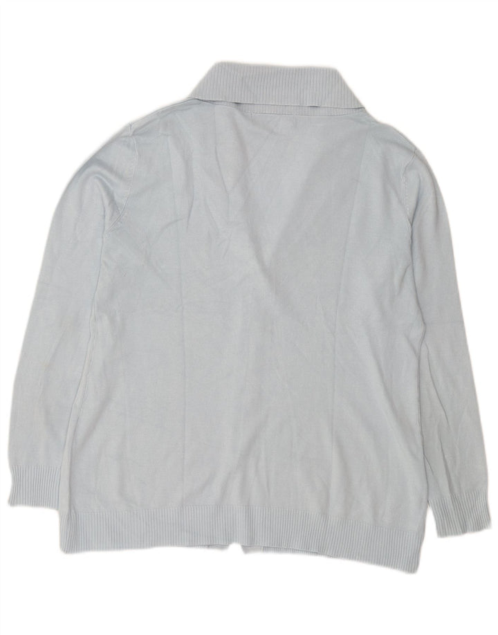 Sweter damski Zara Cardigan UK 16, duży niebieski sztuczny jedwab