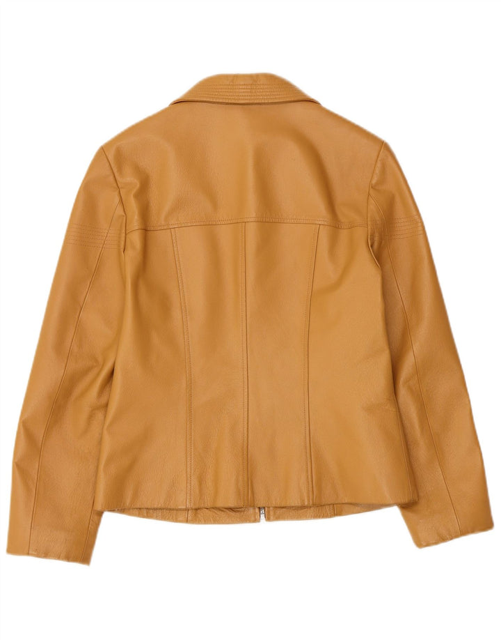 TOGETHER Damska kurtka skórzana UK 8 Small Beżowa skóra