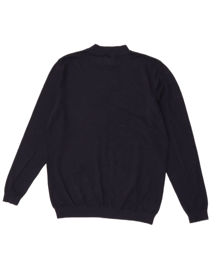 Męski sweter z okrągłym dekoltem Zara, średni granatowy, wiskoza