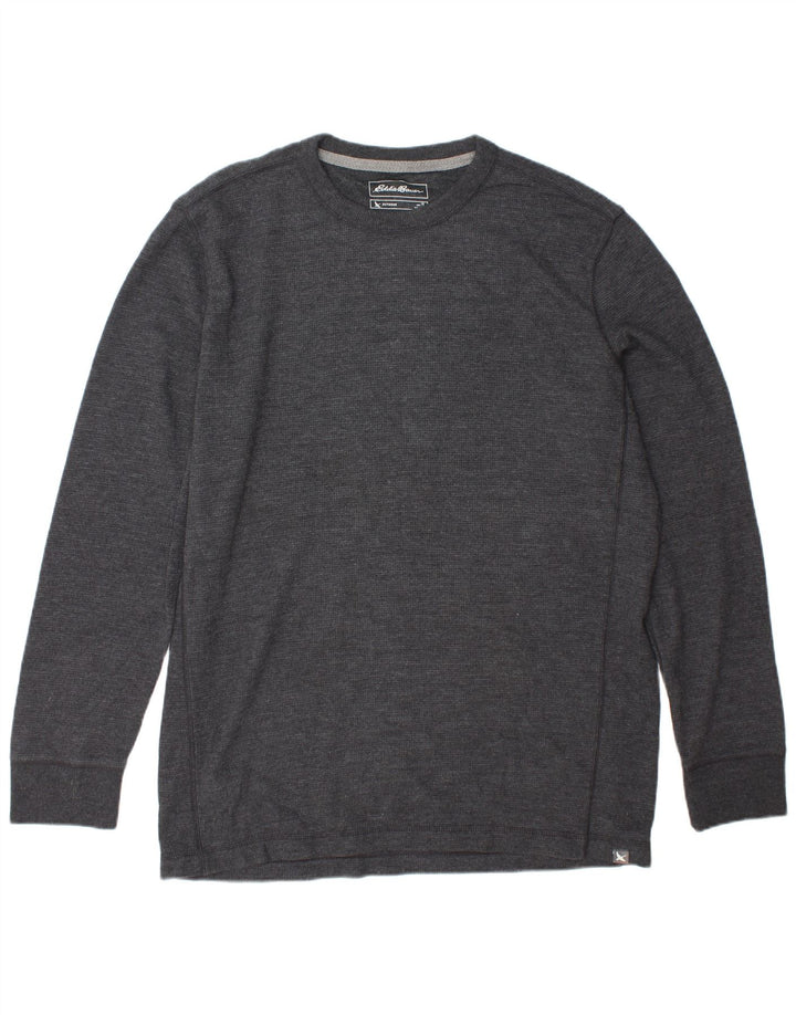 Męski top z długim rękawem EDDIE BAUER, duży, szary, bawełniany