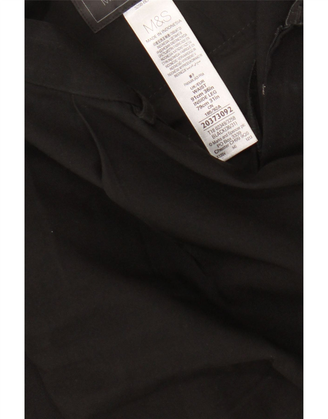 Marks & Spencer Męskie spodnie garniturowe W36 L31 Czarny poliester