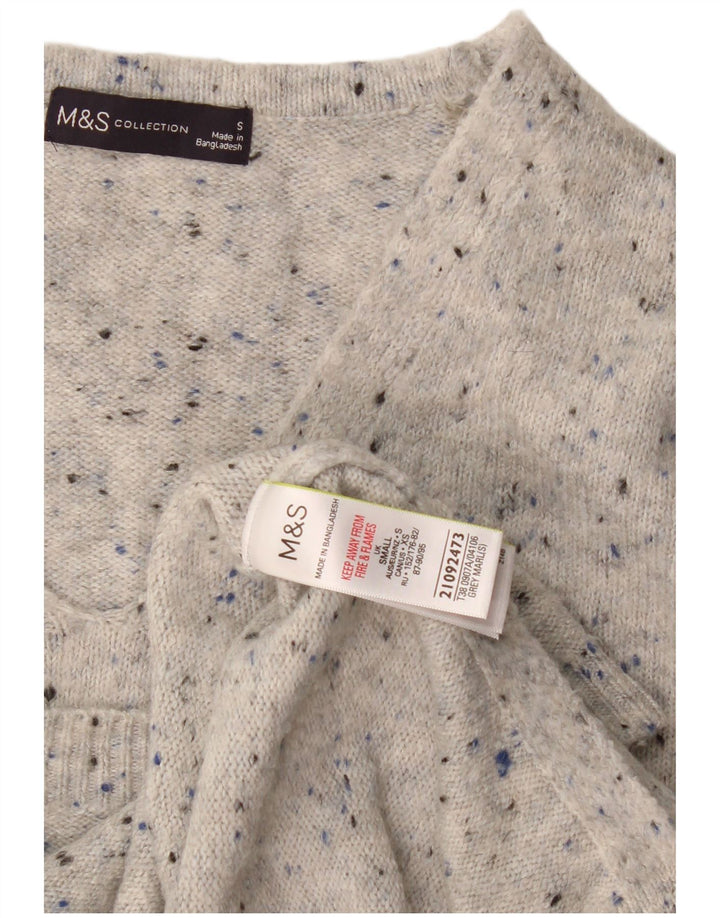 Damski sweter oversize z dekoltem w kształcie litery V, UK 10, mały