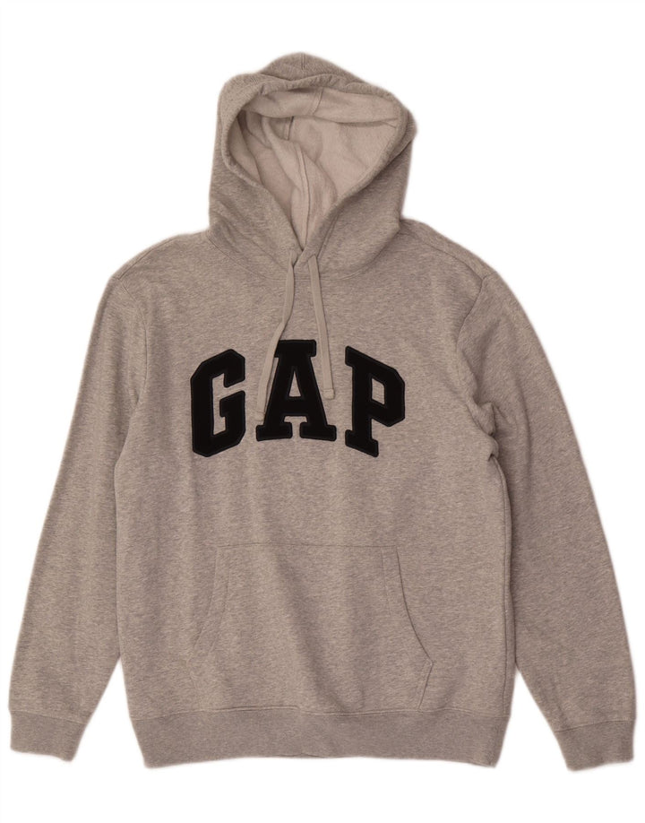 Męski sweter z kapturem i grafiką Gap, średnioszary, bawełniany