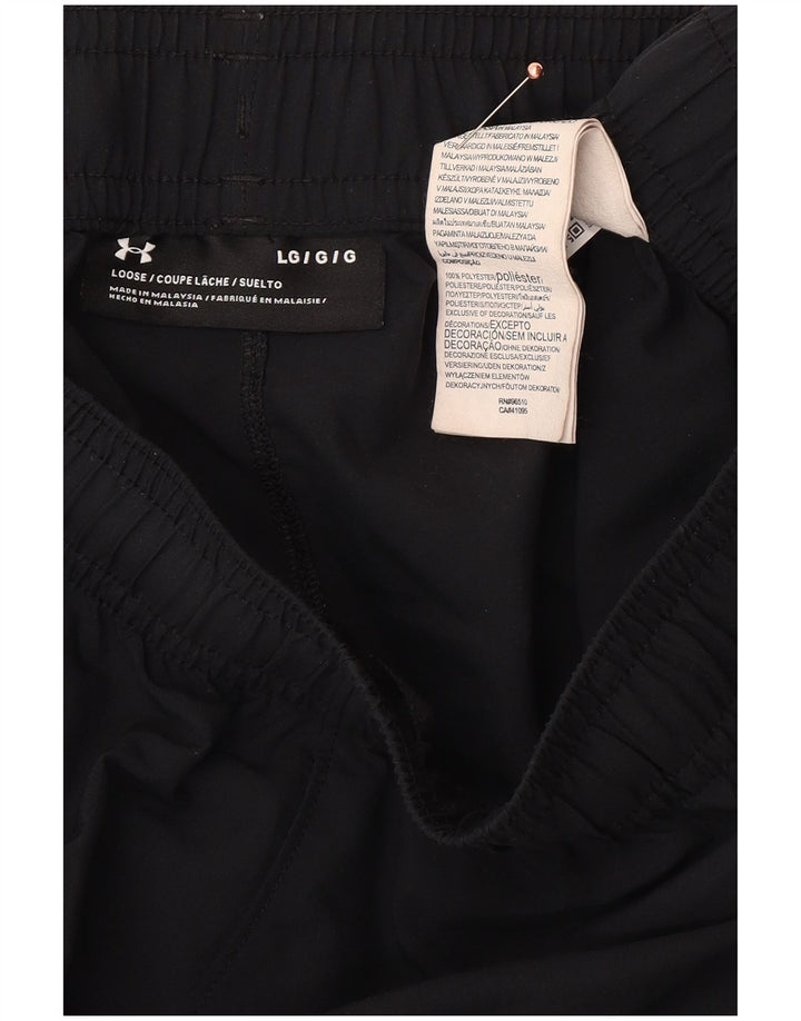 Męskie spodenki sportowe UNDER ARMOUR z grafiką, duże, czarne, poliestrowe