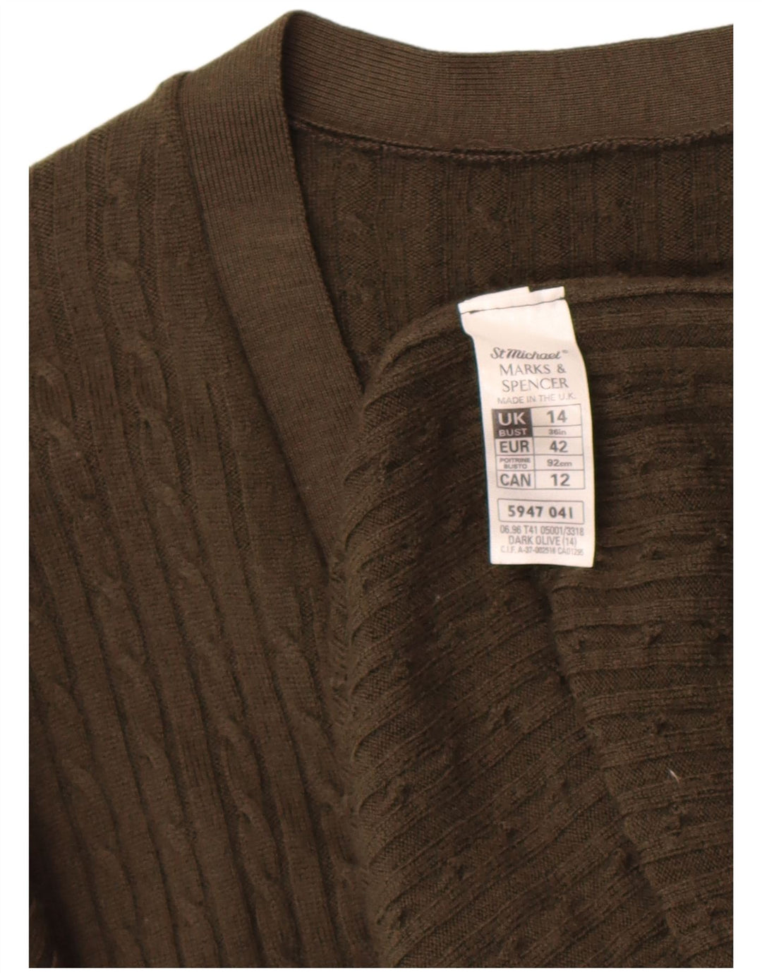 Marks & Spencer Damski sweter St. Michael Cardigan UK 14, duży khaki