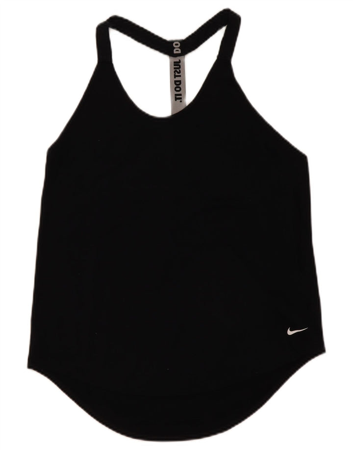 Damska kamizelka z grafiką Nike Dri Fit UK 12, średni czarny poliester