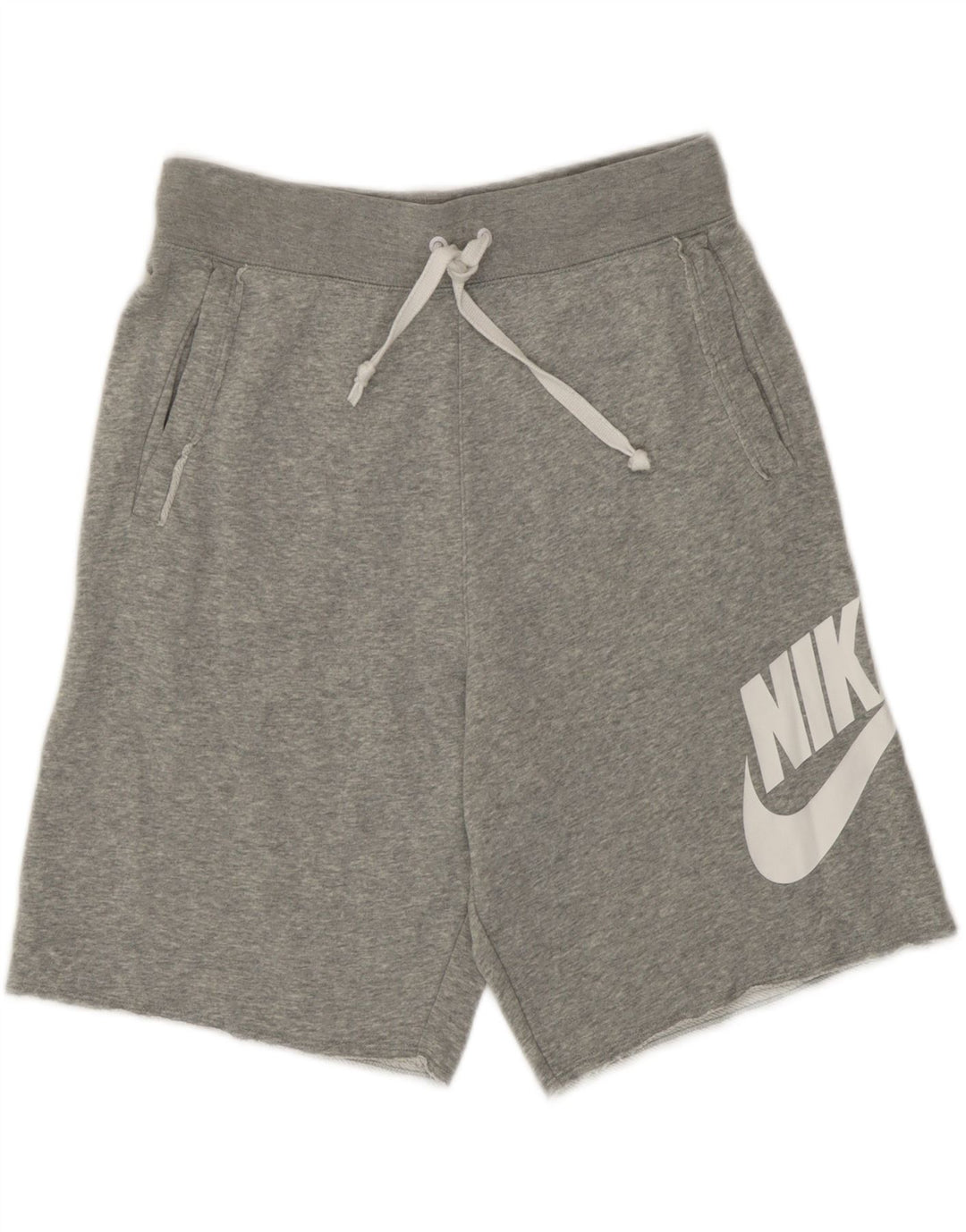Męskie spodenki sportowe Nike z grafiką, małe, szare, bawełniane