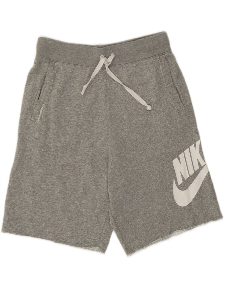 Męskie spodenki sportowe Nike z grafiką, małe, szare, bawełniane