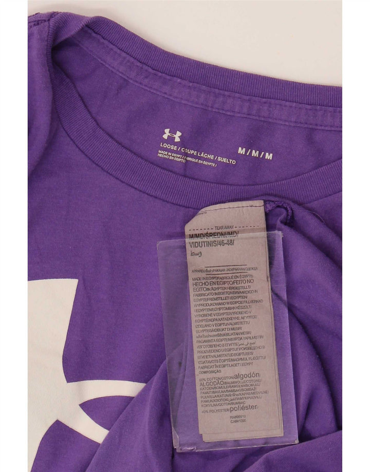 Męska koszulka z grafiką Under Armour, średnia fioletowa bawełna