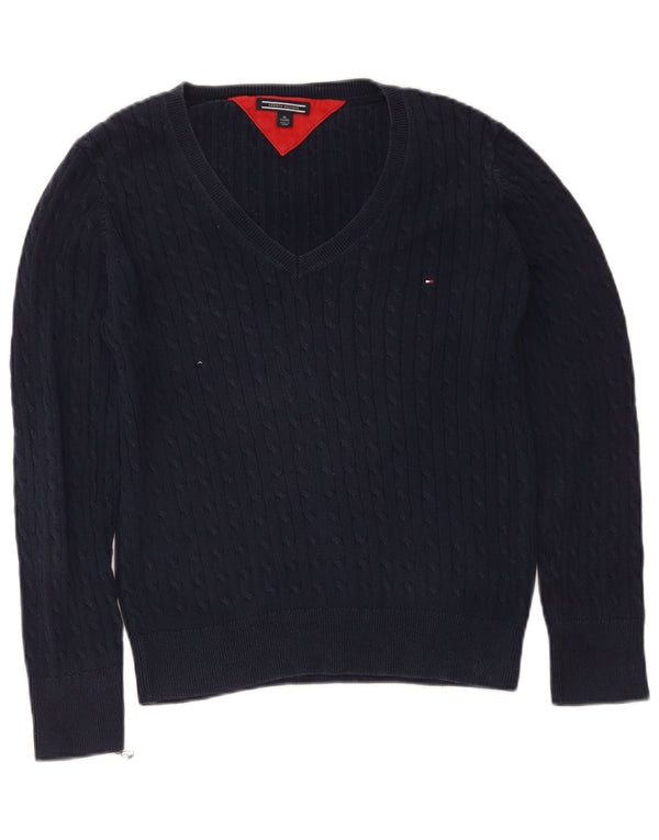 Damski sweter Tommy Hilfiger z dekoltem w kształcie litery V, UK 18 XL, granatowy