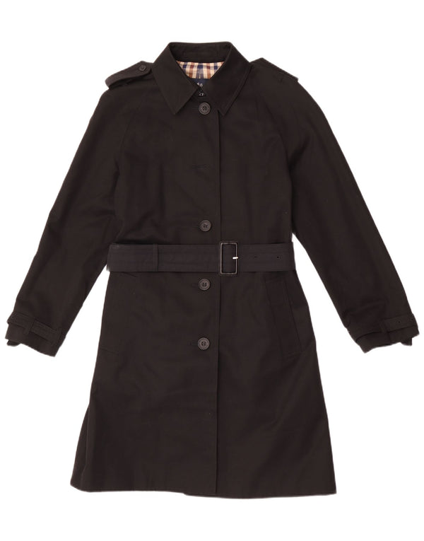 Damski trencz Aquascutum UK 6 XS, czarna bawełna
