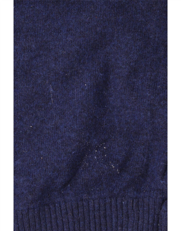 Crew Clothing Męski sweter z dekoltem w kształcie litery V, mały, granatowy, z owczej wełny