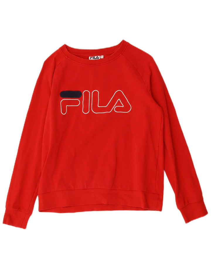 Damska bluza Fila Graphic Jumper UK 10 Small Red Cotton