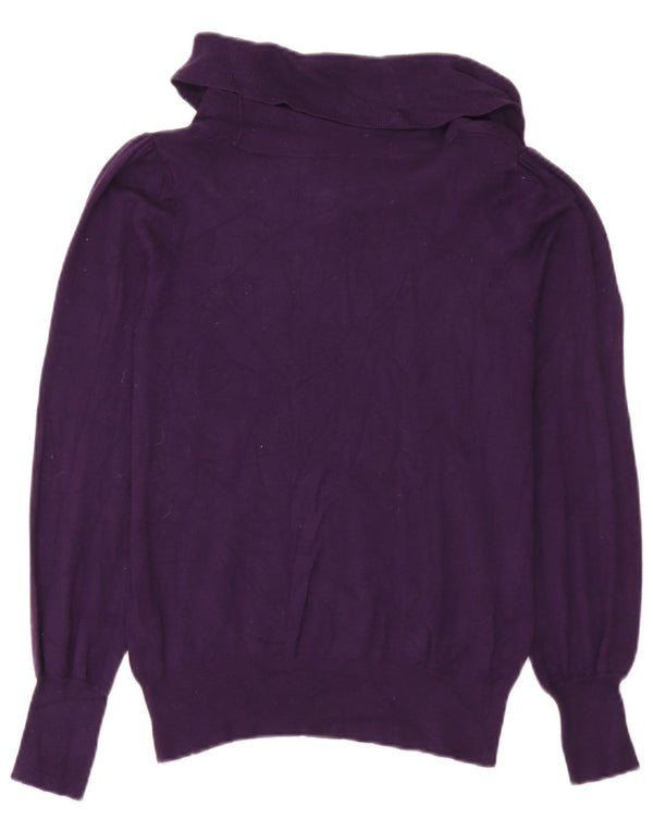 Marks & Spencer Damski sweter z golfem UK 12, średni fiolet, wiskoza