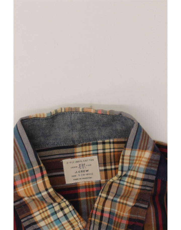 J. CREW Mens Shirt Size 14-14 1/2 Small Navy Blue Check Cotton Vintage J. Crew and Second-Hand J. Crew from Messina Hembry 
