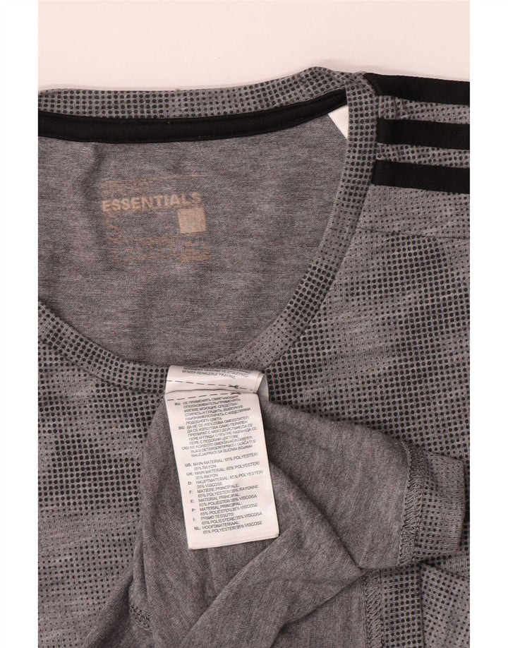 Adidas Męska koszulka Climalite Top, mała, szara, kamuflażowa, poliester