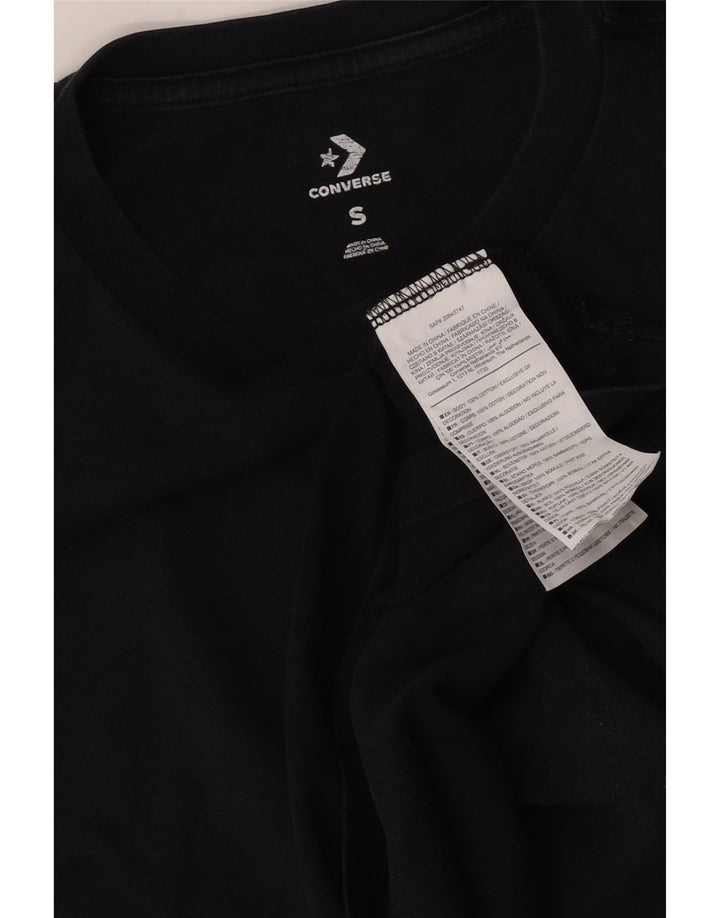 Converse Męski T-shirt z grafiką, mały, czarny, bawełniany