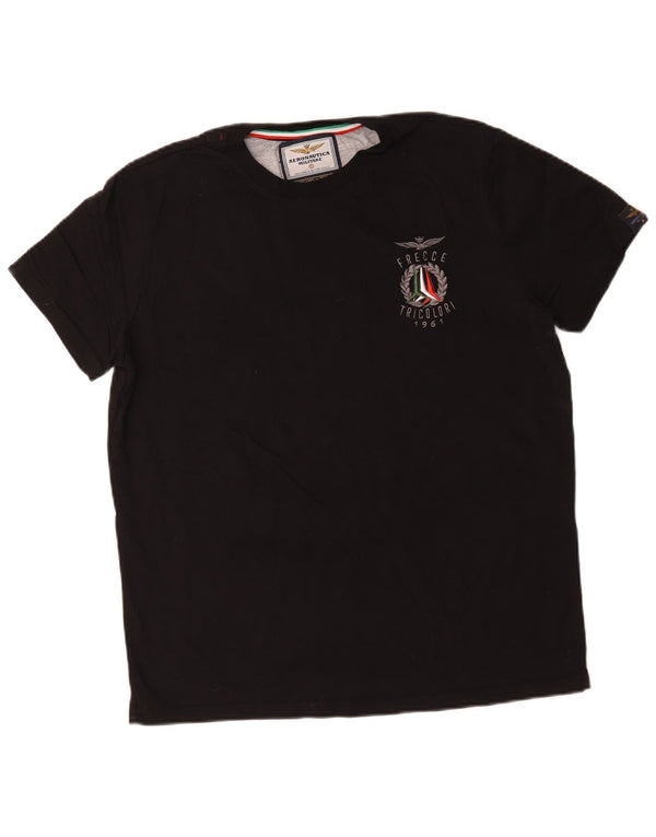 Koszulka męska Aeronautica Militare Top 2XL, czarna bawełna