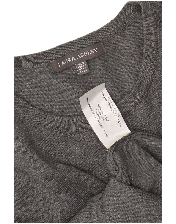 Damski sweter rozpinany LAURA ASHLEY UK 8, mały, szary, bawełniany