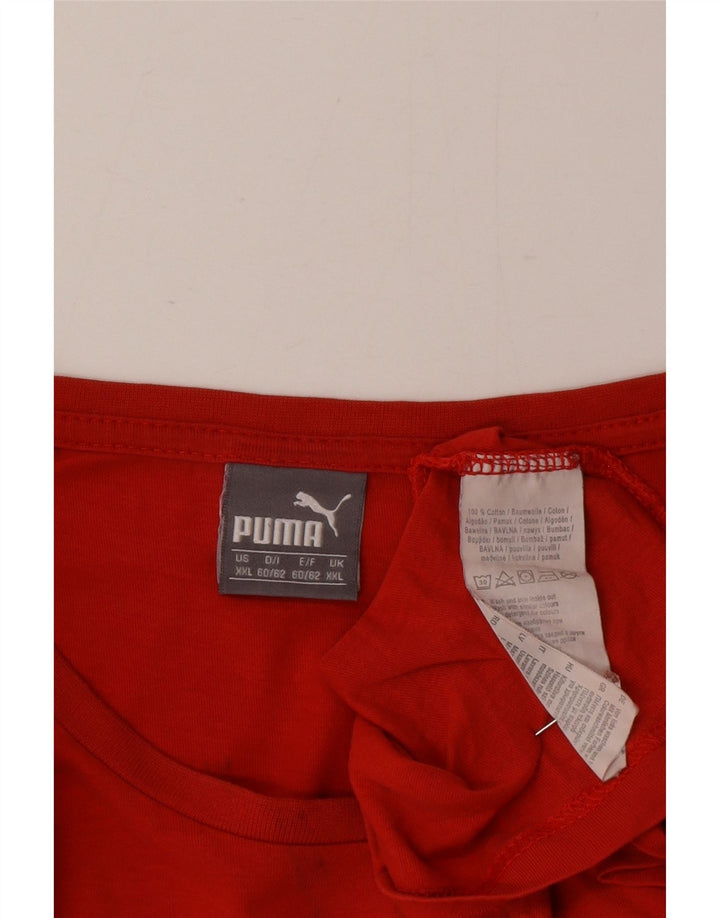 Męska koszulka z grafiką Puma, góra XL, czerwona, bawełniana