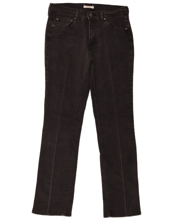 Damskie jeansy Levi's 505 Straight W30 L32 Czarne bawełniane