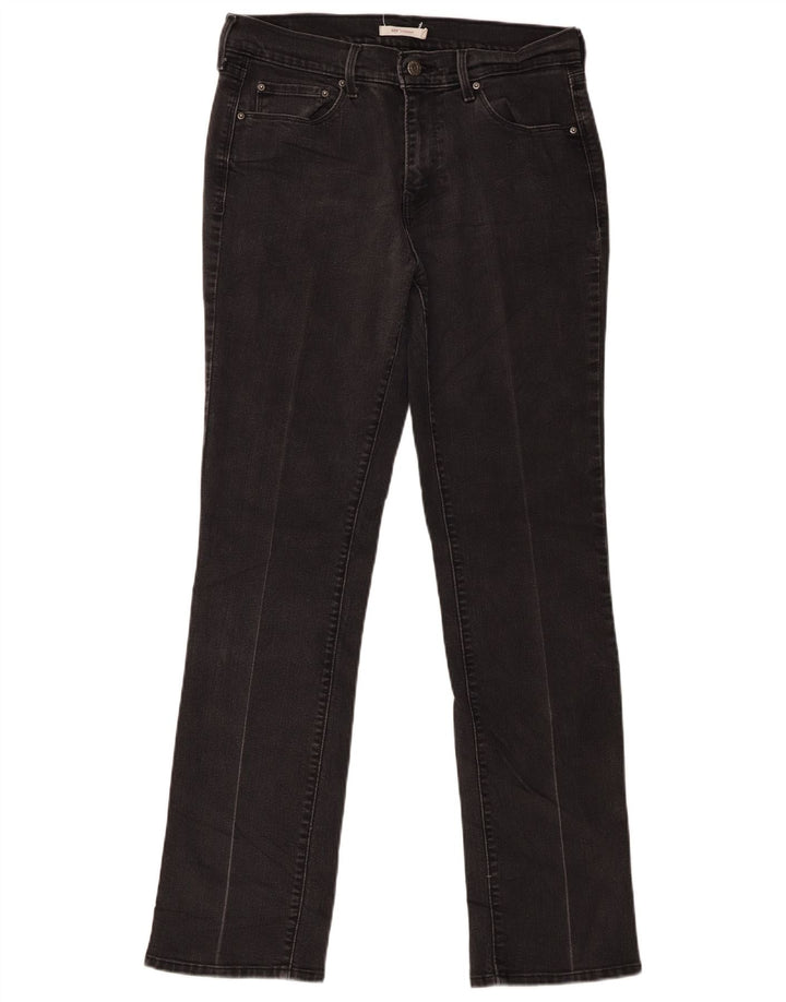 Damskie jeansy Levi's 505 Straight W30 L32 Czarne bawełniane