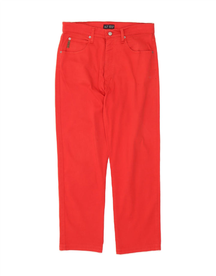 ARMANI Womens Straight Jeans W31 L28 Red Cotton Classic Vintage Armani and Second-Hand Armani from Messina Hembry 