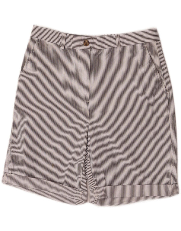 Marks & Spencer Damskie spodenki Chino UK 10 Small W28 Białe prążki, bawełniane