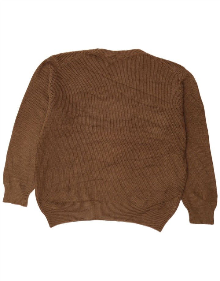 Męski sweter z okrągłym dekoltem Carrera 2XL, brązowa bawełna