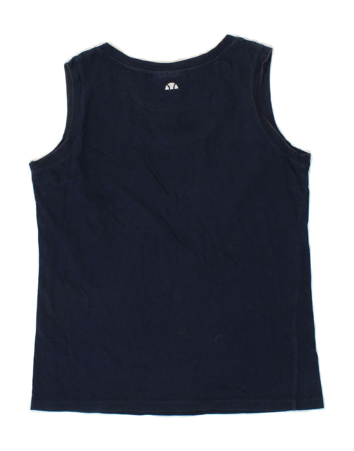 ELLESSE Womens Graphic Vest Top UK 14 Large Navy Blue Vintage Ellesse and Second-Hand Ellesse from Messina Hembry 