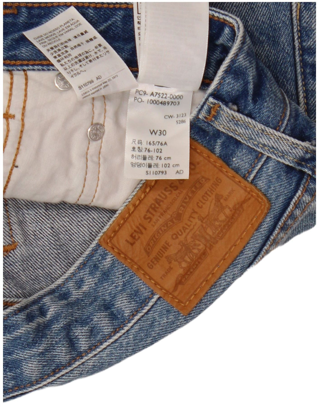 Damska mini spódniczka jeansowa Levi's W30 Średnioniebieska bawełna