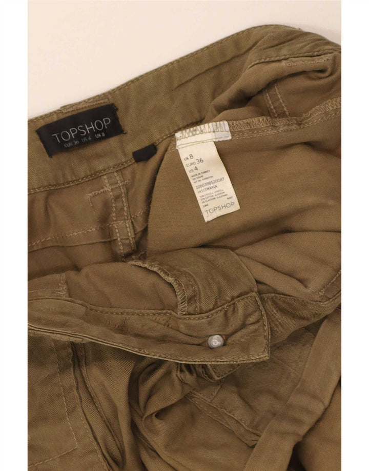 Damskie spodenki cargo Topshop UK 8 Small W30 Khaki Lyocell