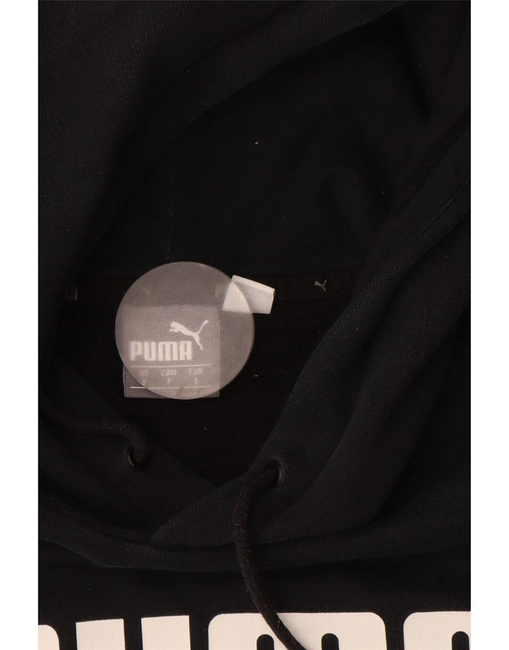 Męski sweter z kapturem i grafiką PUMA, mały, czarny, bawełniany