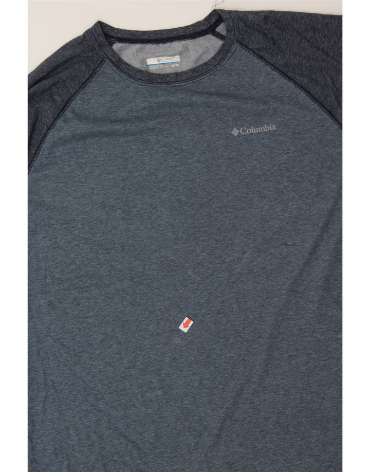 COLUMBIA Mens Big & Tall Top Long Sleeve XL Navy Blue Colourblock Vintage Columbia and Second-Hand Columbia from Messina Hembry 