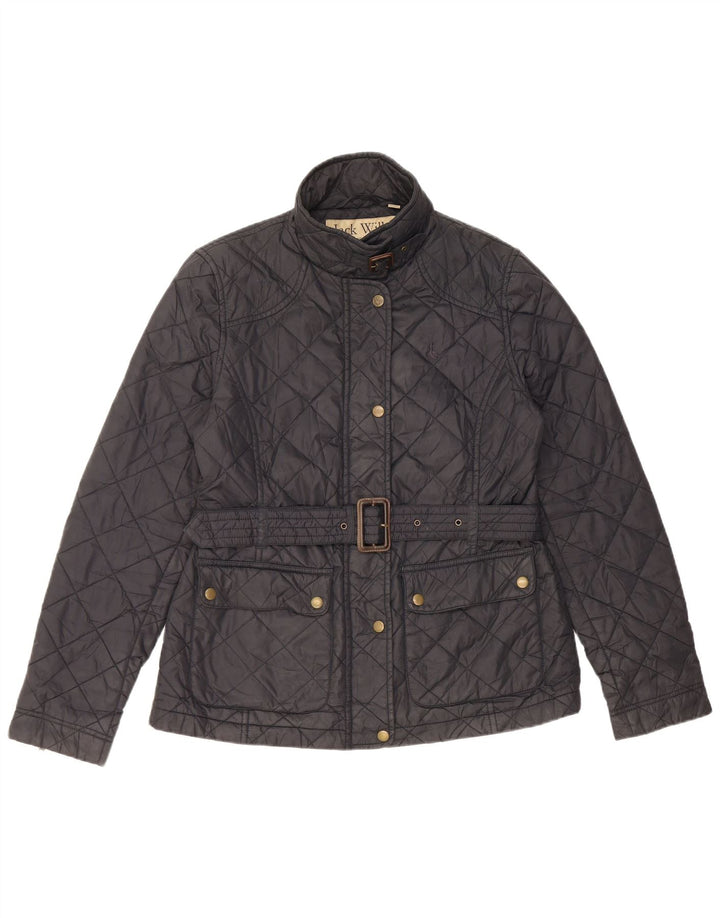 Damska pikowana kurtka Jack Wills UK 14, duża, czarna, nylonowa