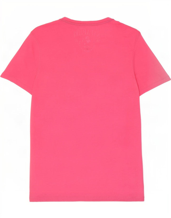 Męski T-shirt z grafiką Napapijri, duży, różowy