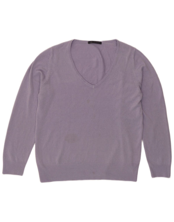 Marks & Spencer Damski sweter z dekoltem w kształcie litery V, UK 16, duży fioletowy