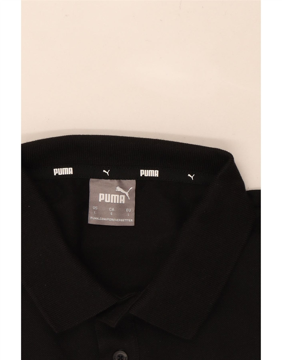 PUMA Mens Polo Shirt Large Black Cotton Vintage Puma and Second-Hand Puma from Messina Hembry 