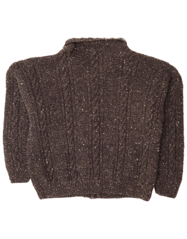 Sweter damski w stylu vintage, UK 20 2XL, szary, nakrapiany