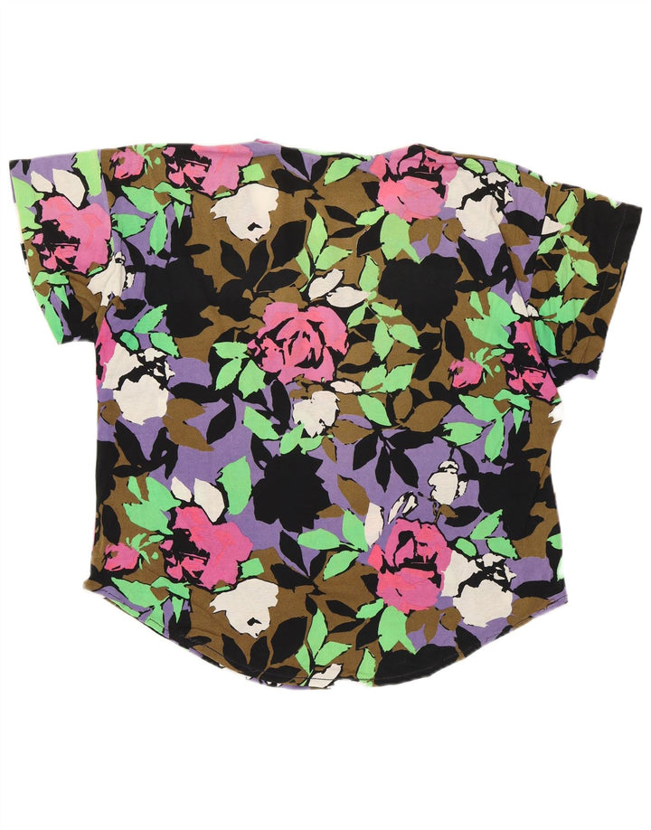 Bluzka damska Vintage Top UK 16, duża, wielobarwna w kwiaty