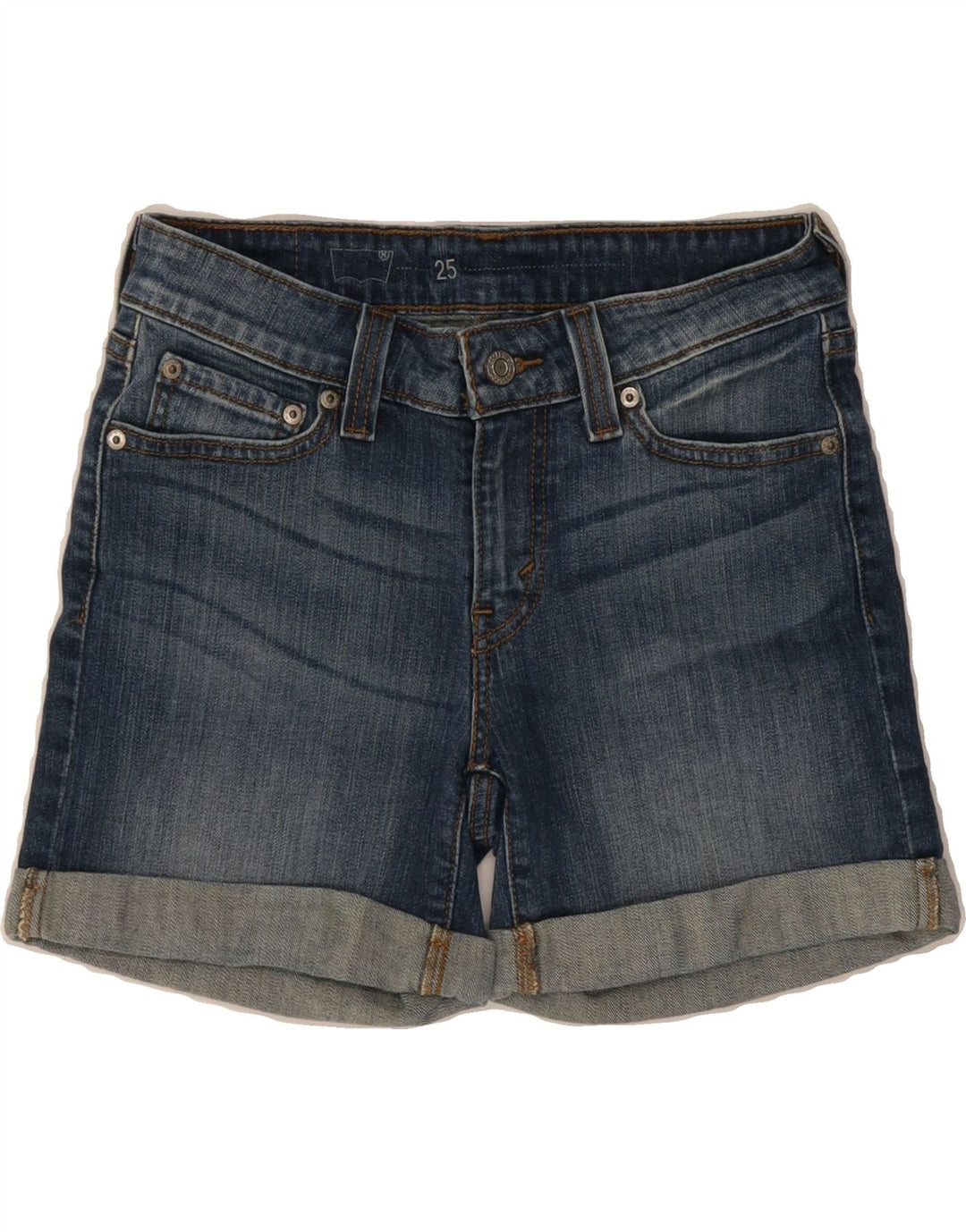 LEVI'S Womens Denim Shorts W25 XS Navy Blue Cotton Vintage Levi's and Second-Hand Levi's from Messina Hembry 