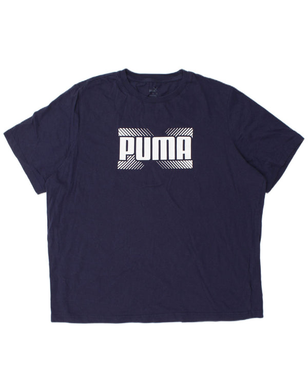 Męska koszulka z grafiką Puma Top 2XL, granatowa, bawełniana
