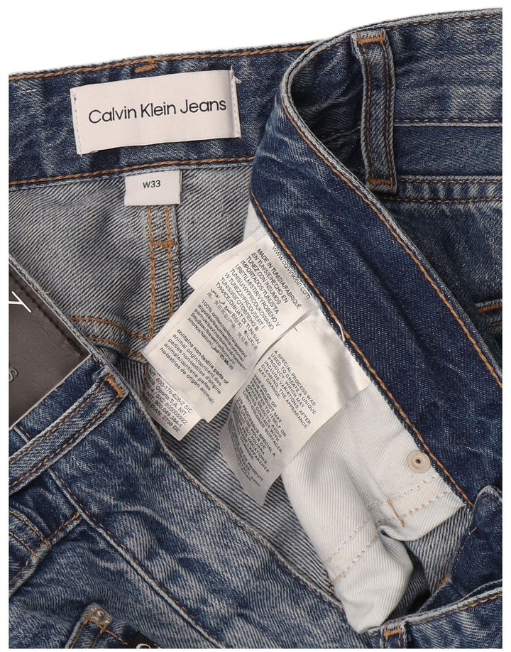 Męskie proste dżinsy Calvin Klein W33 L31 Niebieskie bawełniane