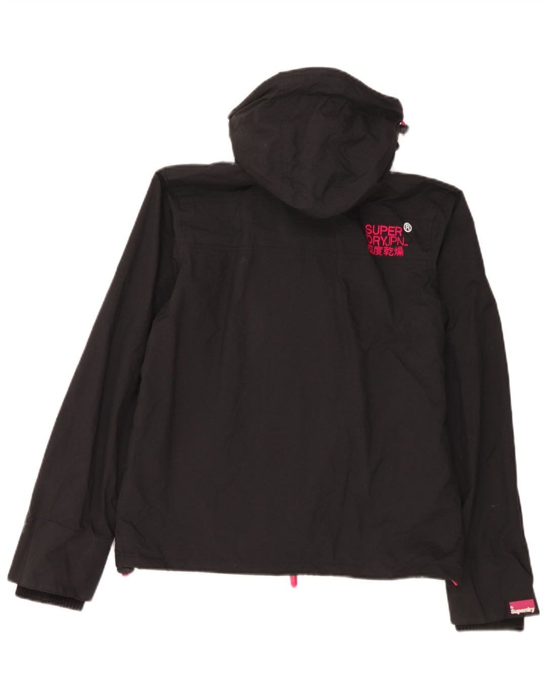 Damska wiatrówka z kapturem Superdry UK 16, duża czarna
