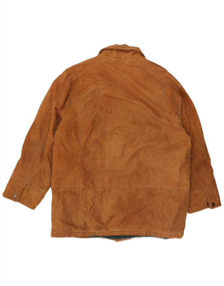 Vintage męska zamszowa kurtka IT 52 XL brązowa skóra