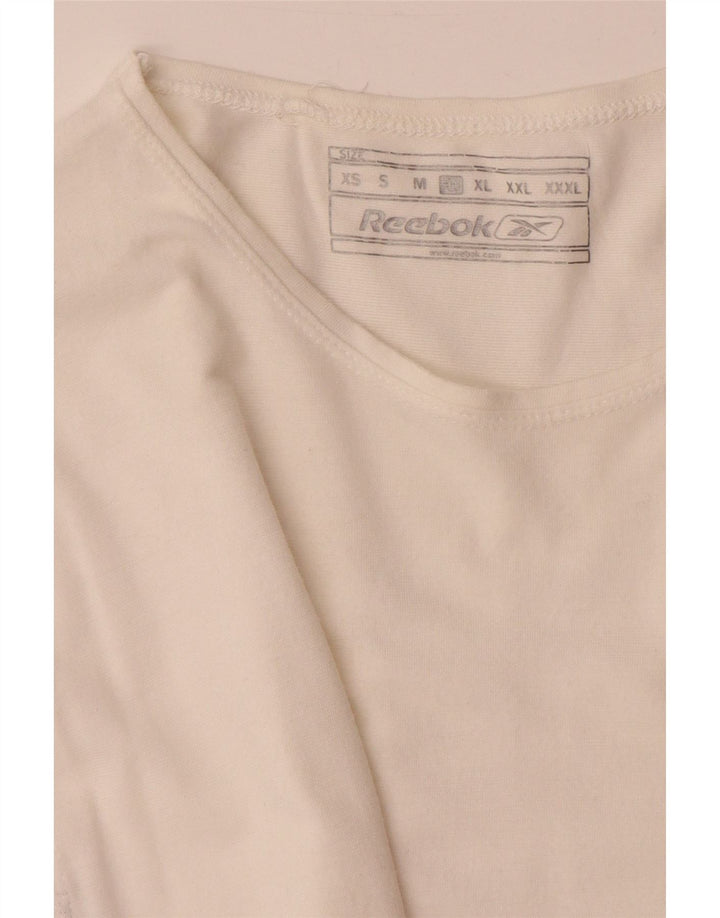 Męska koszulka Reebok z grafiką, duża, biała wiskoza