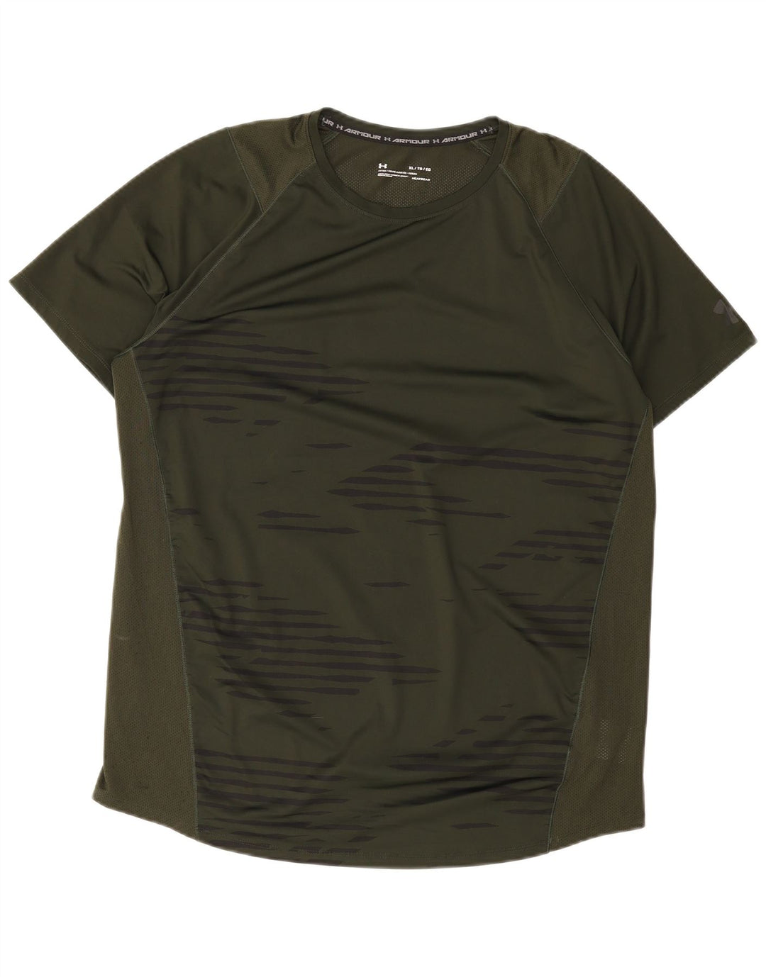 Męski dopasowany t-shirt Under Armour XL z poliestru w zielone paski