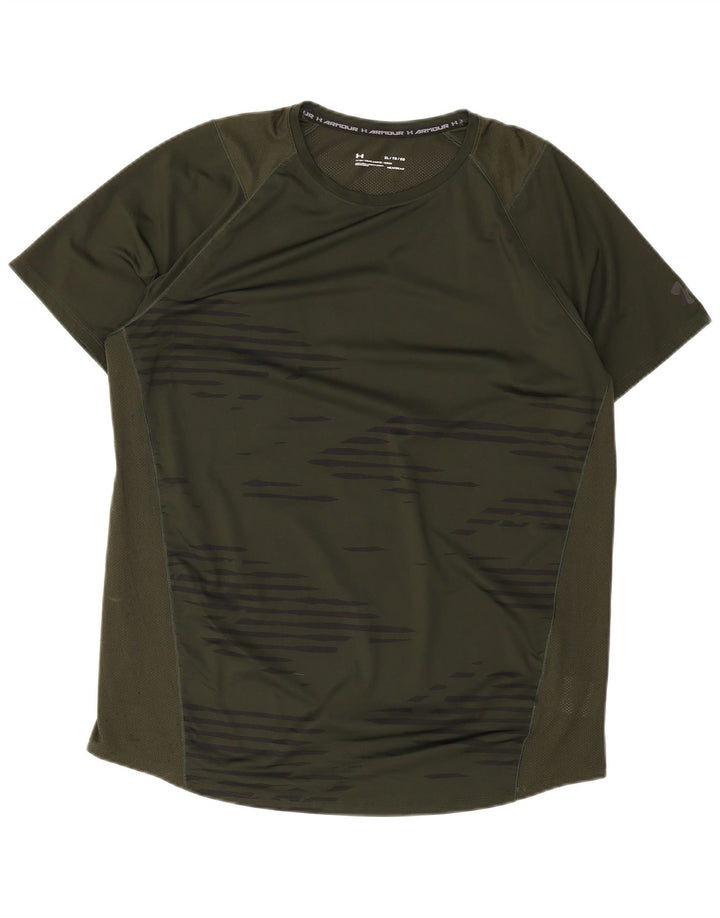 Męski dopasowany t-shirt Under Armour XL z poliestru w zielone paski