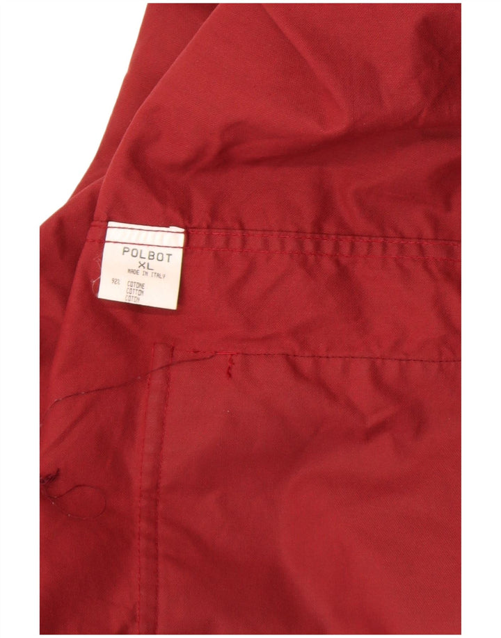 Damska kurtka polbot oversize UK 18 XL, bawełniana w kolorze czerwonym